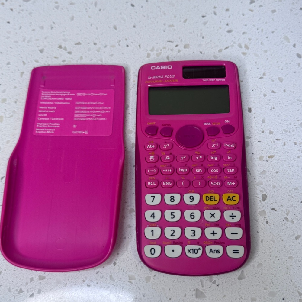 Casio fx-300ES PLUS Scientific Calculator Pink Natural VPAM Two Way Power